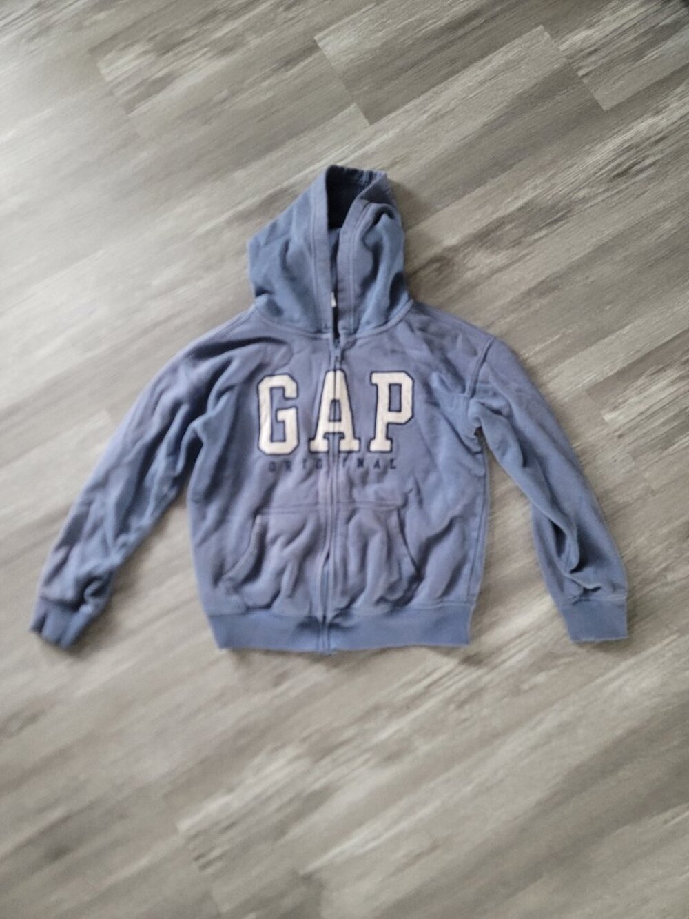 Kids blue gap full zip hooded sweatshirt - size XL (14-16)